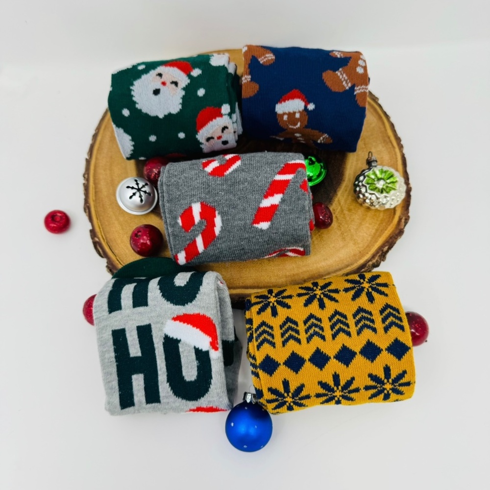 Christmas Socks Bundle ~ Santa Socks ~ Snowman Socks ~ Gingerbread Man Socks